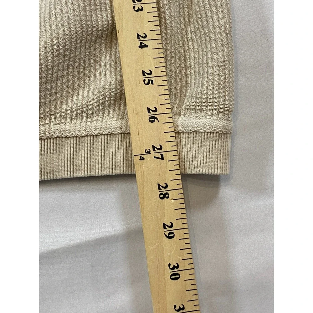 Corded Crew Vail Colorado Sweatshirt Tan Ribbed Cotton Pullover XL